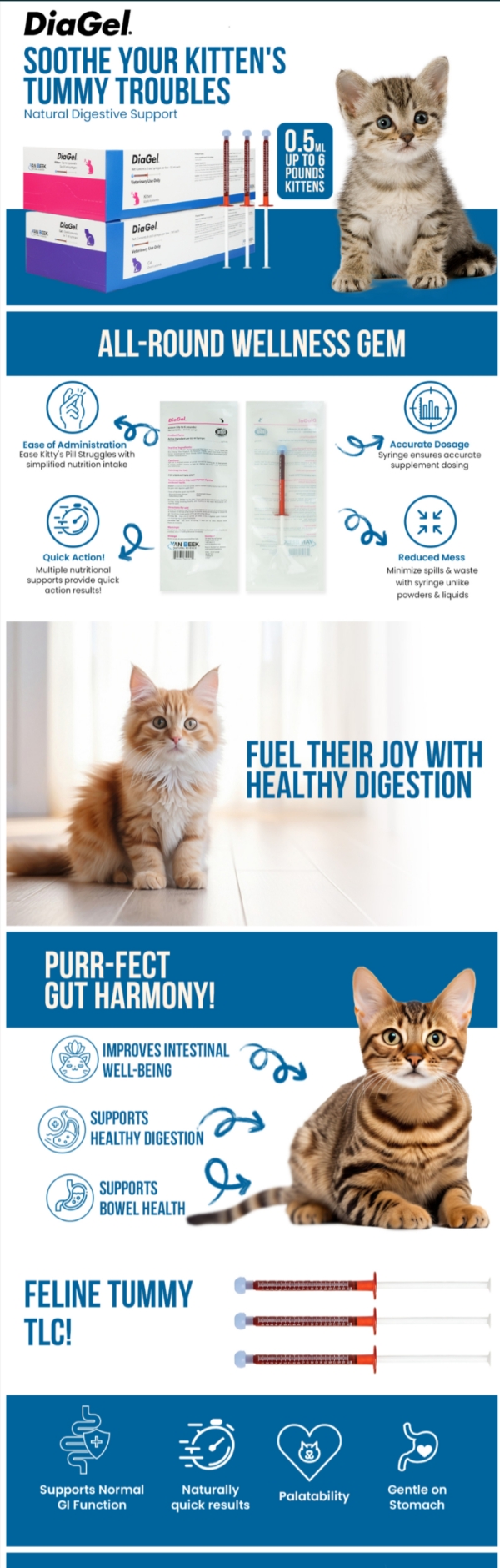 Best Infographic Image for Kitten Digestive Support Supplement